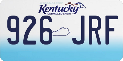 KY license plate 926JRF