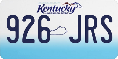 KY license plate 926JRS