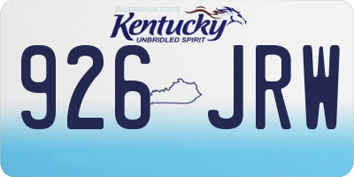 KY license plate 926JRW
