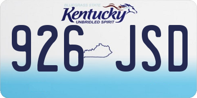 KY license plate 926JSD