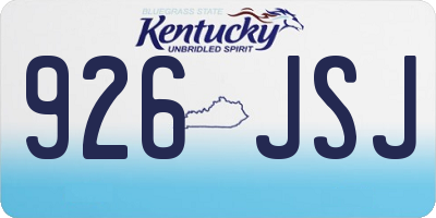 KY license plate 926JSJ