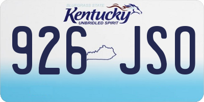 KY license plate 926JSO