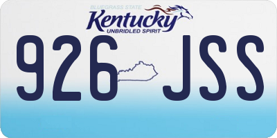 KY license plate 926JSS
