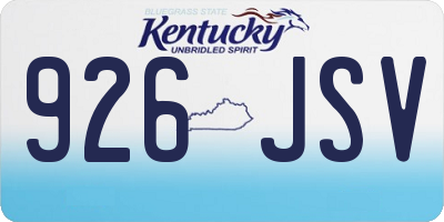 KY license plate 926JSV