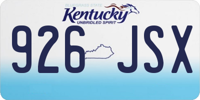 KY license plate 926JSX