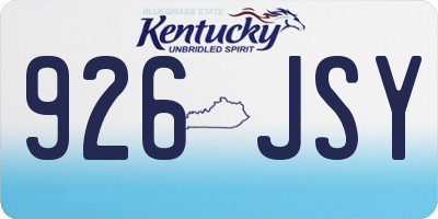 KY license plate 926JSY