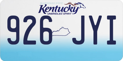 KY license plate 926JYI