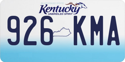 KY license plate 926KMA