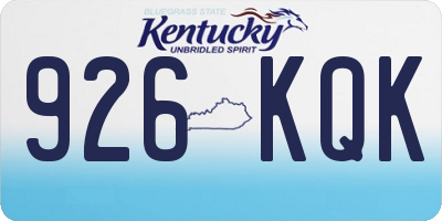 KY license plate 926KQK