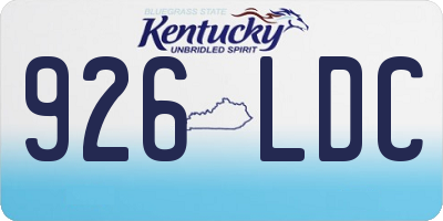 KY license plate 926LDC