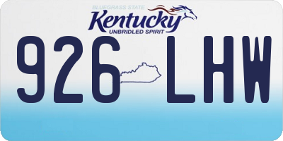 KY license plate 926LHW