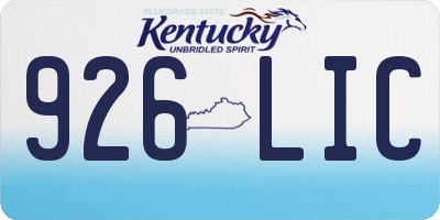 KY license plate 926LIC