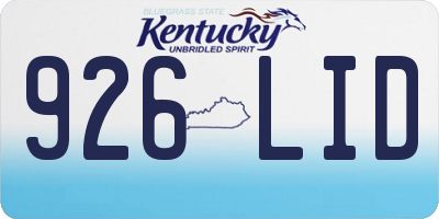KY license plate 926LID