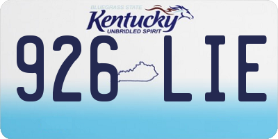 KY license plate 926LIE