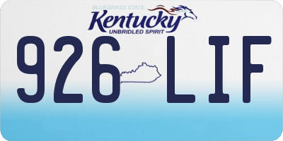 KY license plate 926LIF