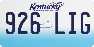 KY license plate 926LIG