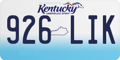 KY license plate 926LIK