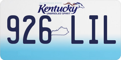 KY license plate 926LIL