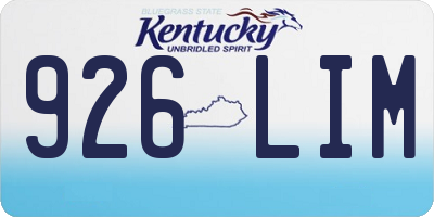 KY license plate 926LIM