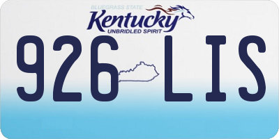 KY license plate 926LIS