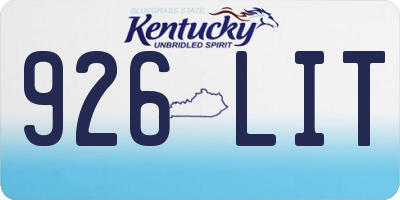 KY license plate 926LIT