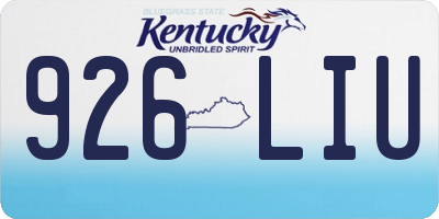 KY license plate 926LIU