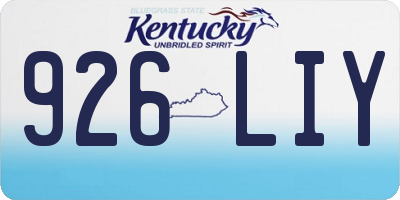 KY license plate 926LIY