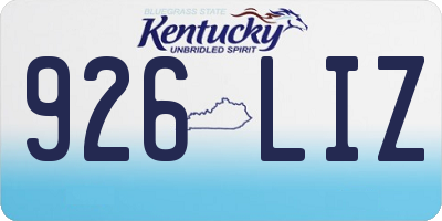 KY license plate 926LIZ