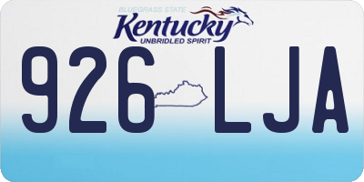 KY license plate 926LJA