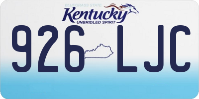 KY license plate 926LJC