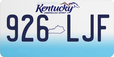 KY license plate 926LJF