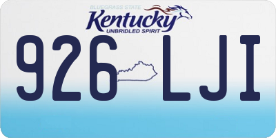 KY license plate 926LJI