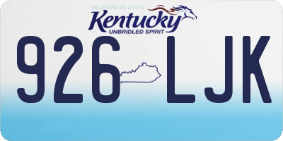 KY license plate 926LJK