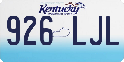 KY license plate 926LJL