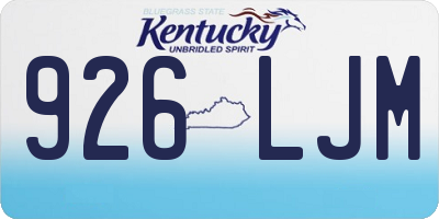 KY license plate 926LJM