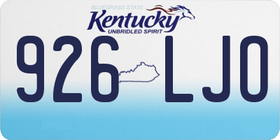 KY license plate 926LJO