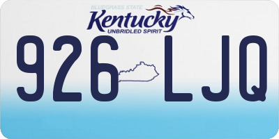 KY license plate 926LJQ