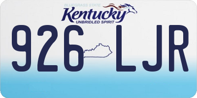 KY license plate 926LJR