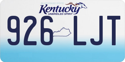 KY license plate 926LJT