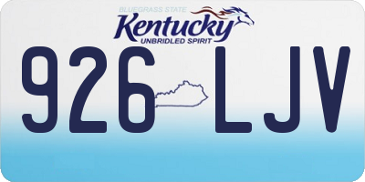 KY license plate 926LJV