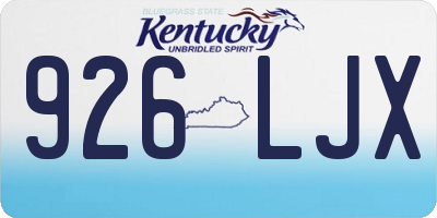 KY license plate 926LJX