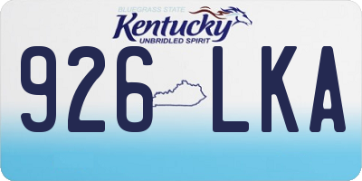 KY license plate 926LKA