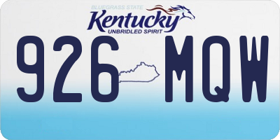 KY license plate 926MQW