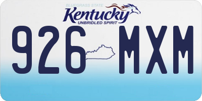 KY license plate 926MXM