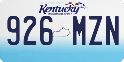 KY license plate 926MZN