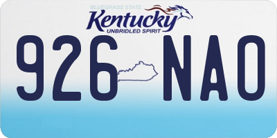 KY license plate 926NAO