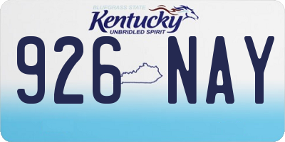 KY license plate 926NAY