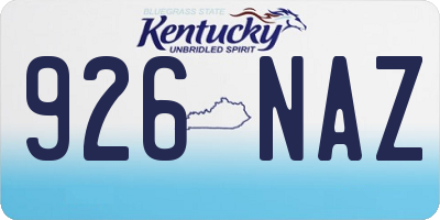 KY license plate 926NAZ
