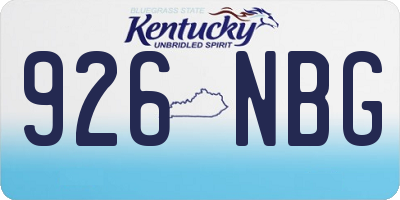 KY license plate 926NBG