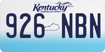 KY license plate 926NBN